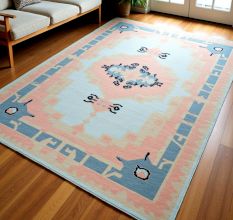 Handknotted Cream Oushak Wool Subtle